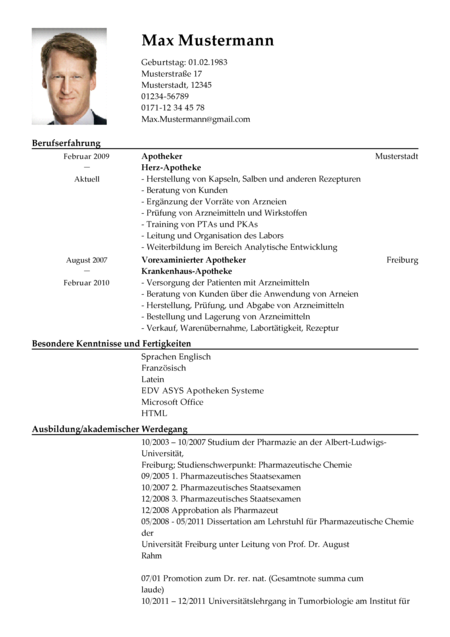 Pharmacist CV full